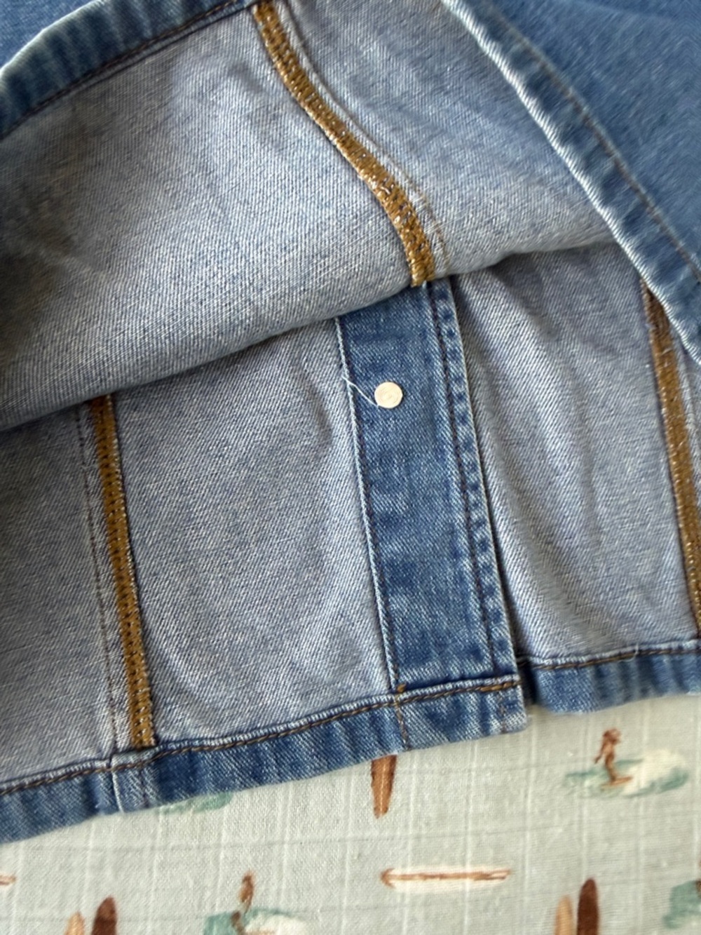 Sincerely Jules Light Blue Denim Dress with Black Label - Picture 6 of 9